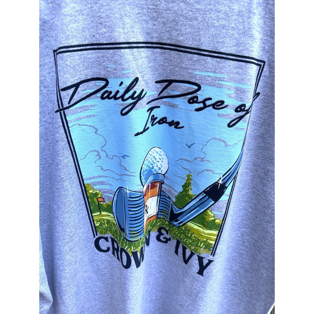 Crown & Ivy Daily Dose of Iron Grey T-Shirt Golf Mens XL NWT
